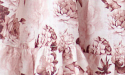 English Factory Floral Tiered Linen Blend Miniskirt In Pink Multi