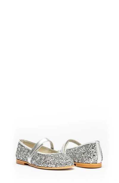Shop Childrenchic Kids' Glitter Mary Jane In Silver Sparkle