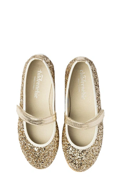 Shop Childrenchic Kids' Glitter Mary Jane In Gold