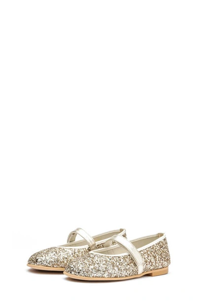 Shop Childrenchic Kids' Glitter Mary Jane In Gold