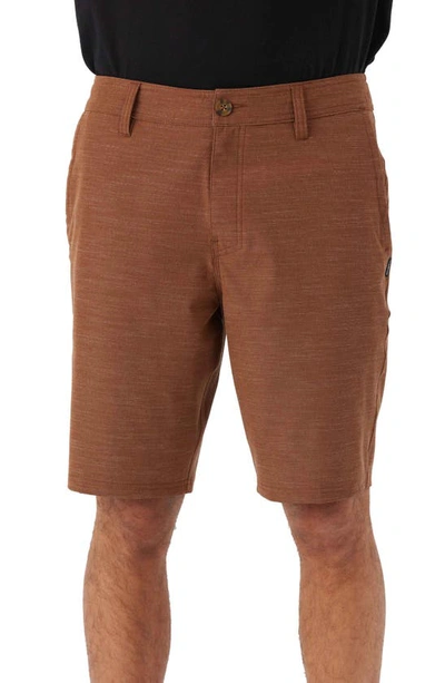 Shop O'neill Reserve Slub Hybrid Shorts In Medium Brown