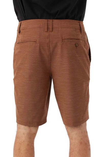 Shop O'neill Reserve Slub Hybrid Shorts In Medium Brown