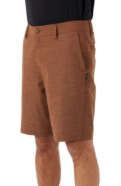 Shop O'neill Reserve Slub Hybrid Shorts In Medium Brown