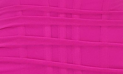 House Of Cb Nalini Floral Mesh Corset Cocktail Dress In Fuschia