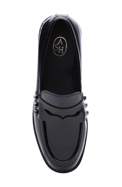 Ash Whisper Studded Round Toe Loafers In Nero