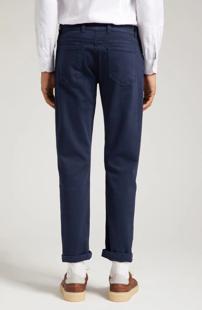 Shop Eleventy Five-pocket Stretch Denim Pants In Navy