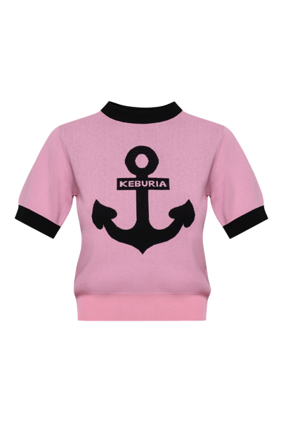 Shop Keburia Knit Top With Anchor In Pink
