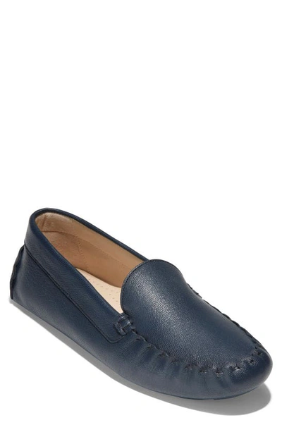 Shop Cole Haan Evelyn Leather Loafer In Navy Blaze