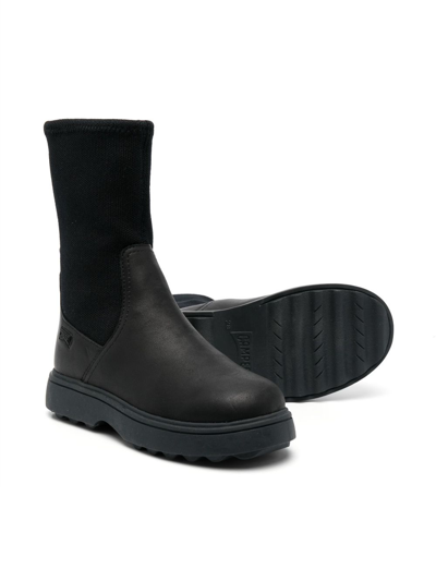 Camper Norte Round-toe Leather Boots In Black