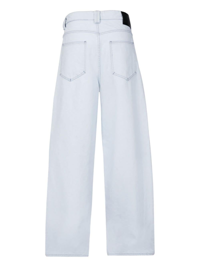 Shop Rta Logo-embroidered Wide-leg Jeans In Blue