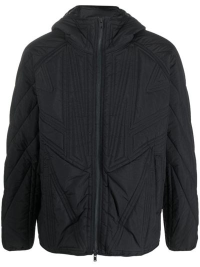 Shop Y-3 Hooded Quilted Bomber Jacket In Black