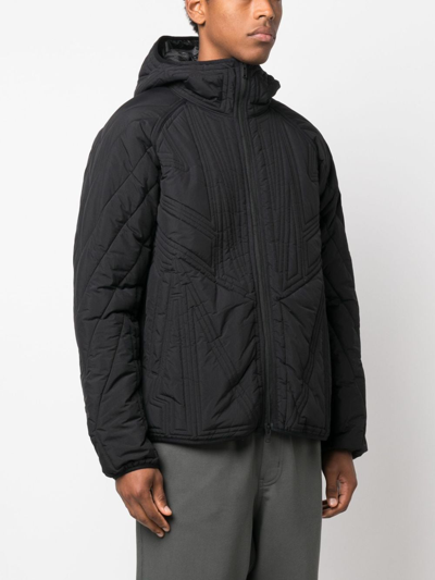 Shop Y-3 Hooded Quilted Bomber Jacket In Black