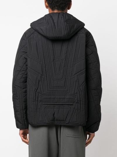 Shop Y-3 Hooded Quilted Bomber Jacket In Black