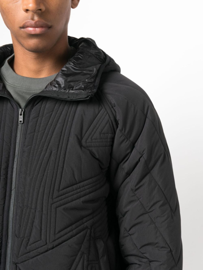 Shop Y-3 Hooded Quilted Bomber Jacket In Black