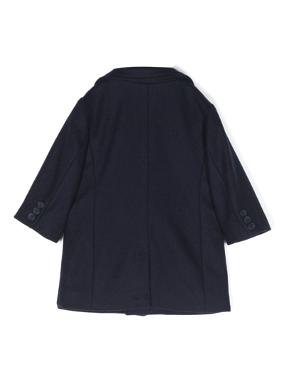 Shop Fay Virgin-wool Blend Layered Coat In Blue