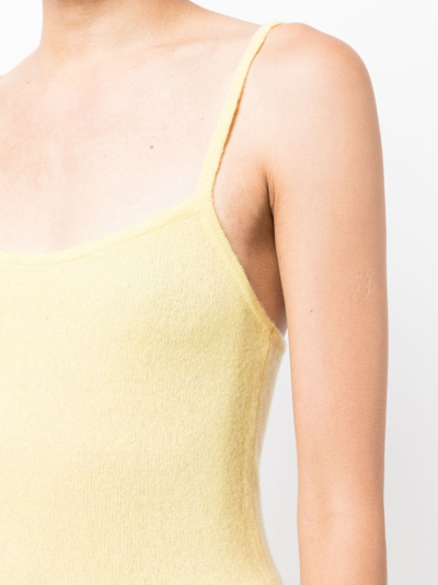 Shop Cashmere In Love Amaya Fine-knit Tank Top In Yellow