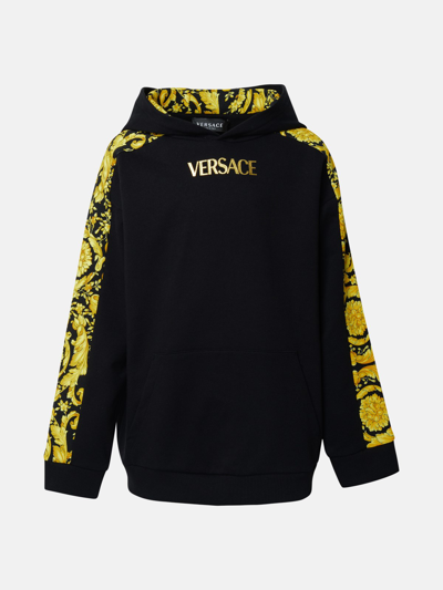 Shop Versace Barocco Sweatshirt In Black Cotton