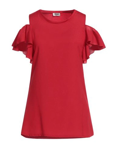 Shop Liu •jo Woman Top Burgundy Size M Polyester, Viscose, Elastane In Red