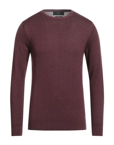 Shop Liu •jo Man Man Sweater Burgundy Size S Virgin Wool In Red