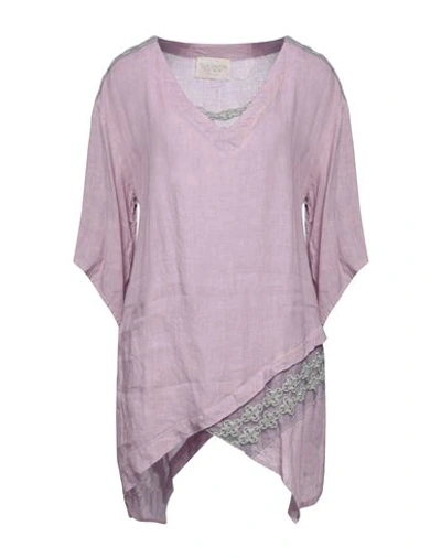 Shop Elisa Cavaletti By Daniela Dallavalle Woman Top Lilac Size 8 Linen, Polyamide, Polyester In Purple