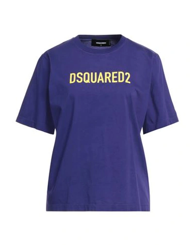 Shop Dsquared2 Woman T-shirt Purple Size L Cotton
