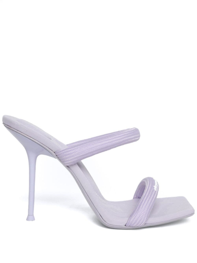 Shop Alexander Wang 110mm Padded-strap Sandals In Purple
