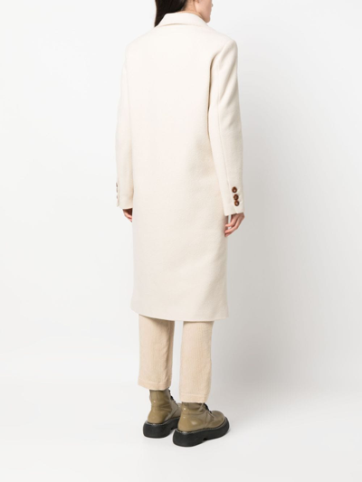Shop Alysi Notched-lapels Single-breasted Coat In Neutrals
