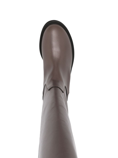 Shop Via Roma 15 Santa Monica Leather Boots In Brown