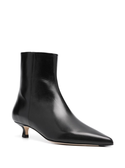Aeyde 50mm Pointed-toe Ankle Boots In Black