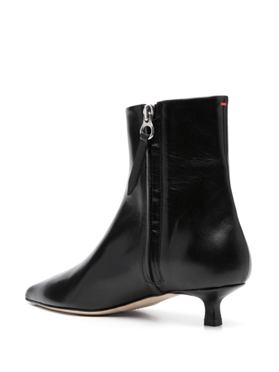 Aeyde 50mm Pointed-toe Ankle Boots In Black