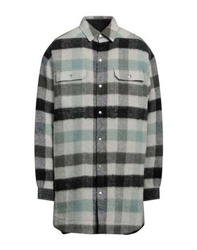 Shop Rick Owens Man Shirt Light Grey Size 38 Wool, Alpaca Wool