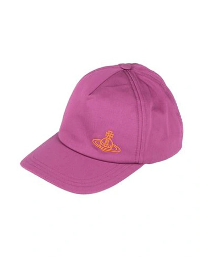 Shop Vivienne Westwood Hat Mauve Size L/xl Cotton In Purple