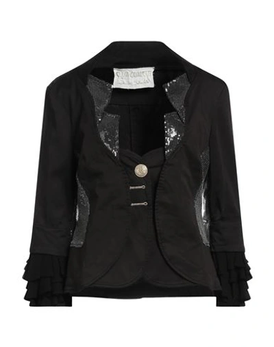 Shop Elisa Cavaletti By Daniela Dallavalle Woman Blazer Black Size 8 Tencel, Cotton, Elastane, Viscose, P