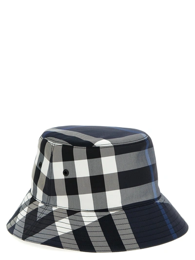 Shop Burberry Bucket Hat Check Hats Blue