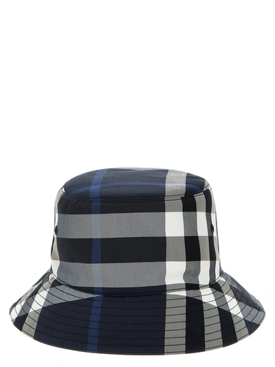 Shop Burberry Bucket Hat Check Hats Blue