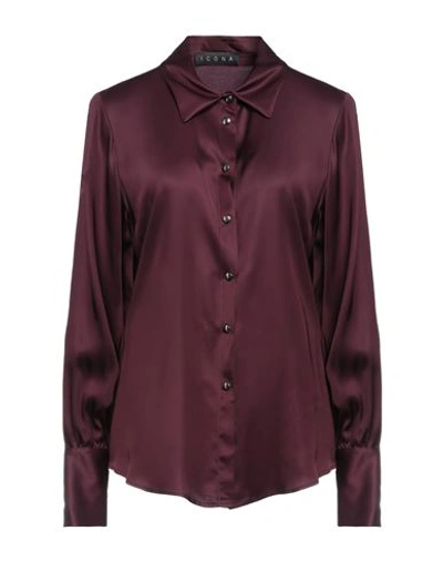 Shop Icona By Kaos Woman Shirt Deep Purple Size 8 Viscose