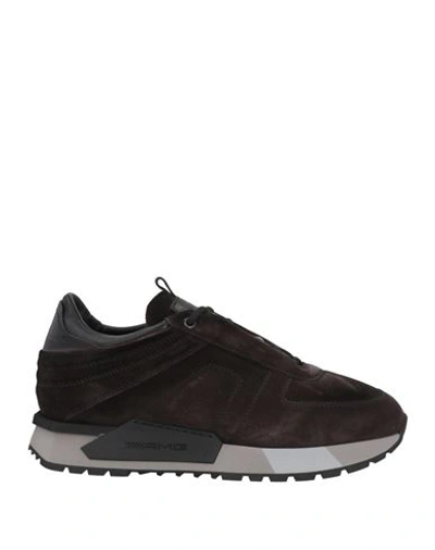 Shop Santoni Man Sneakers Lead Size 8 Soft Leather In Grey