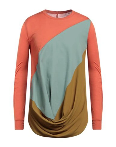 Shop Rick Owens Man T-shirt Orange Size S Cotton, Viscose, Acetate