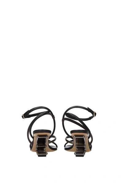 Shop Fendi Sandals Leather Multicolor