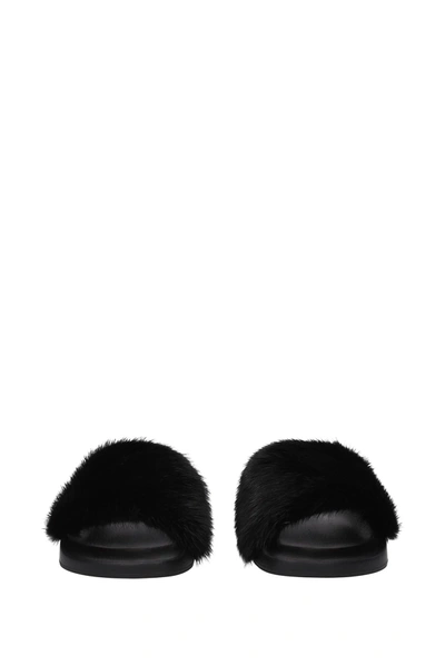 Givenchy black mink fur sandals - GIVENCHY