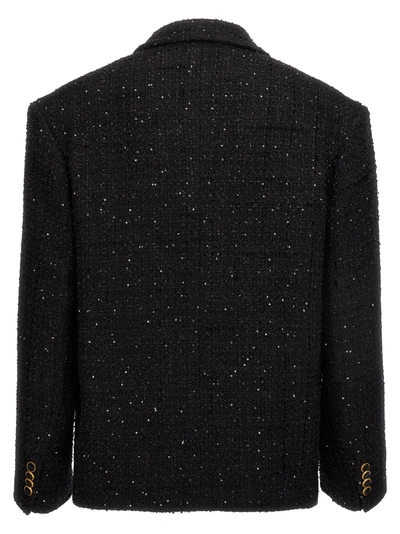 Shop Gcds Tweed Blazer Jackets Black