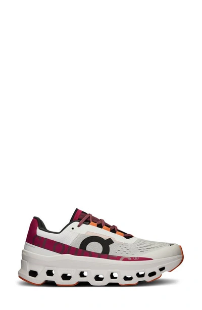 On Cloudmster Running Shoe In Undyed White/ Aurora