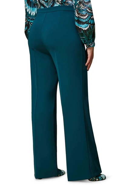 Shop Marina Rinaldi Straight Fit Trousers In Dark Green