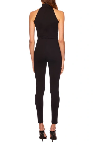 Shop Susana Monaco Mock Neck Crop Jumpsuit In Black