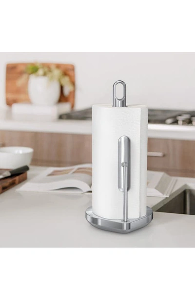 Shop Simplehuman Tension Arm Paper Towel Holder In Brushed Stainless Steel