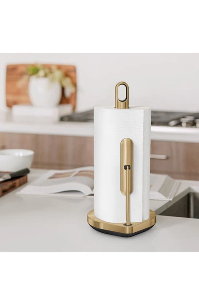 Shop Simplehuman Tension Arm Paper Towel Holder In Brass