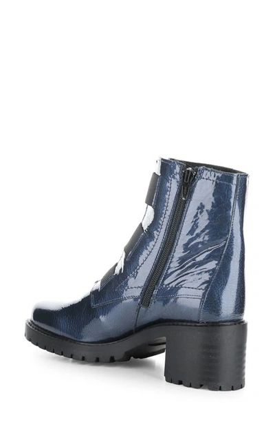 Shop Bos. & Co. Indie Waterproof Bootie In Blue/ Black Mascara Patent