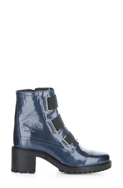 Shop Bos. & Co. Indie Waterproof Bootie In Blue/ Black Mascara Patent