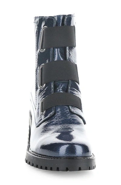 Shop Bos. & Co. Indie Waterproof Bootie In Blue/ Black Mascara Patent