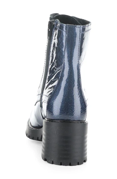 Shop Bos. & Co. Indie Waterproof Bootie In Blue/ Black Mascara Patent